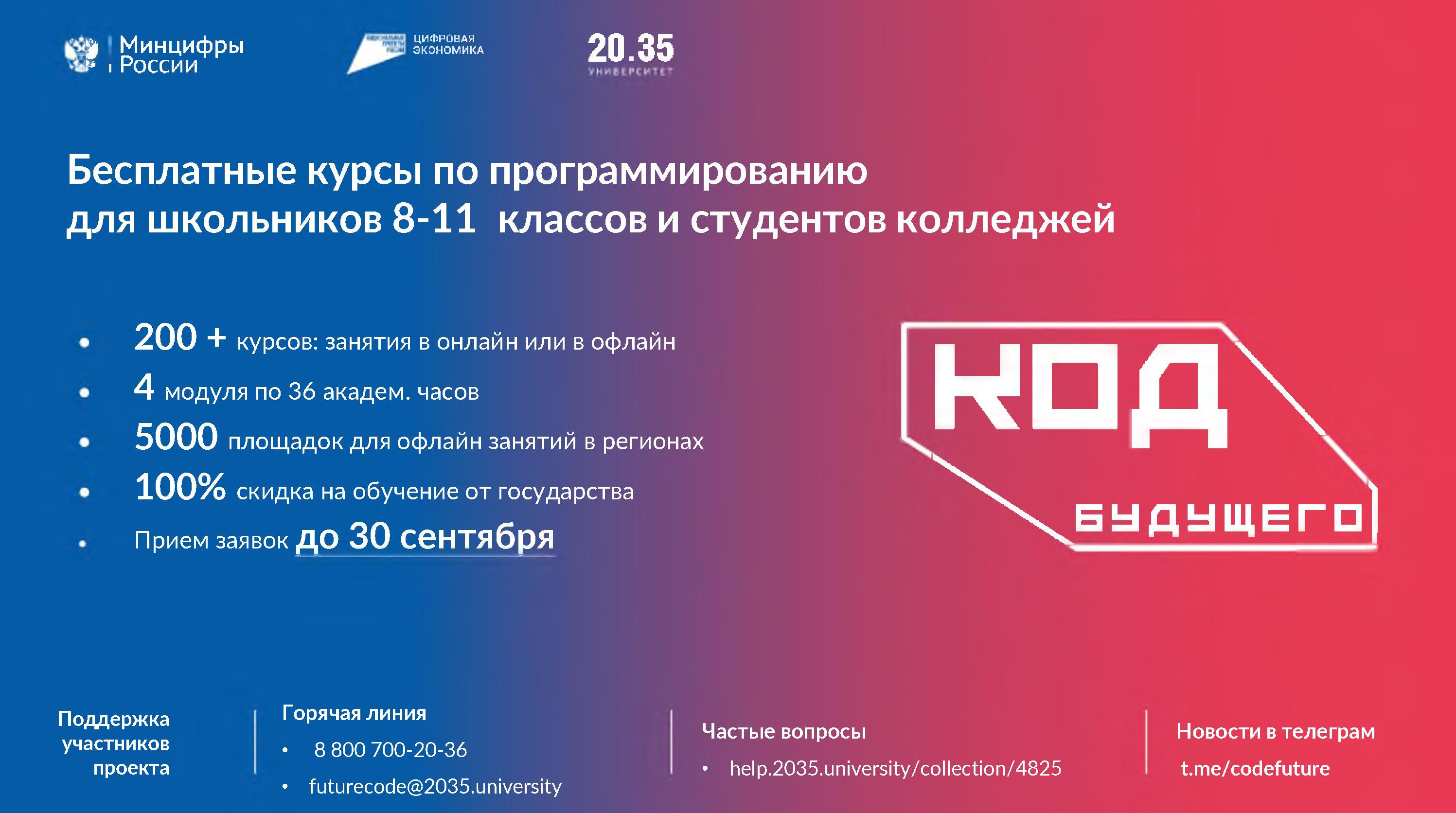 Дагестанские школьники и студенты приглашаются к участию в проекте «Код будущего»
